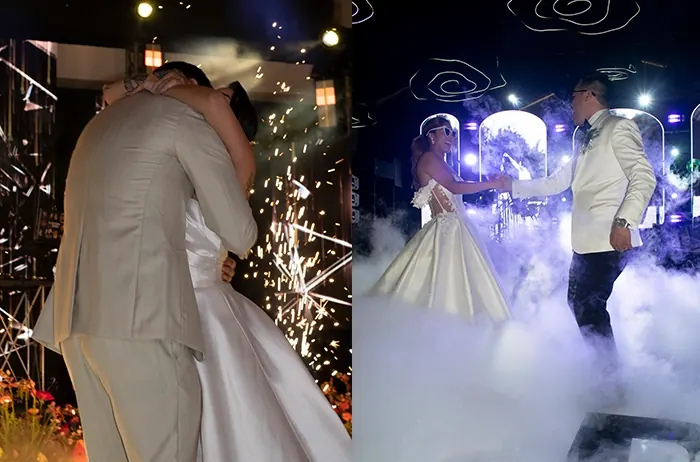 Novios en su primer baile como esposos